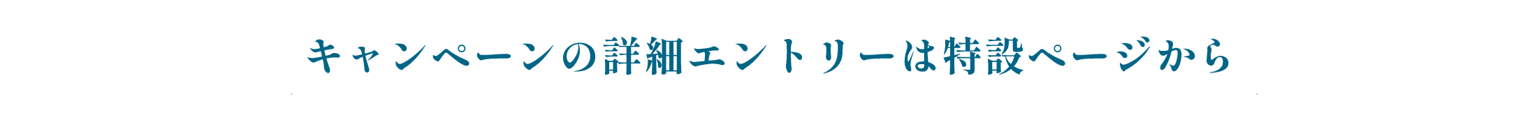 キャンペーンの詳細エントリーは特設ページから